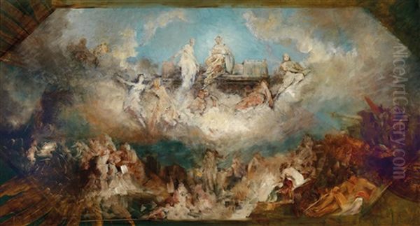 Die Versenkung Des Nibelungenhortes Im Rhein Oil Painting by Hans Makart