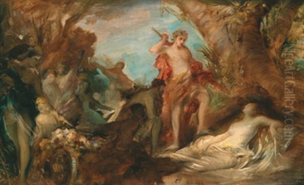 Bachhus Und Ariadne Oil Painting by Hans Makart