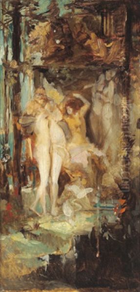 Elfen Oil Painting by Hans Makart