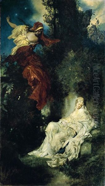 Das Schlafende Schneewittchen (the Sleeping Snow White) Oil Painting by Hans Makart