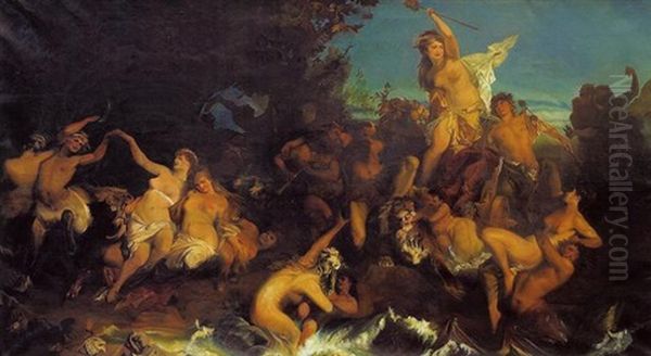 Bacchus Und Ariadne Oil Painting by Hans Makart