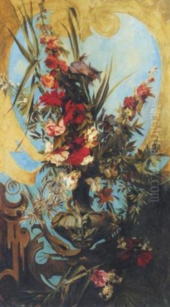 Groses Blumenstuck Oil Painting by Hans Makart