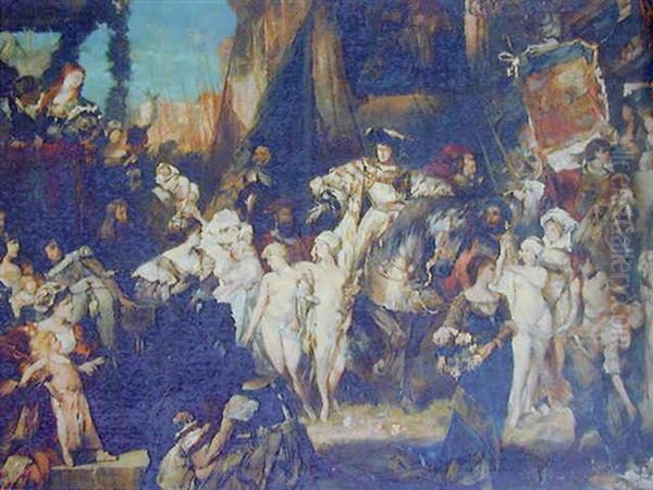 L'entree De Charles Quint A Anvers Oil Painting by Hans Makart