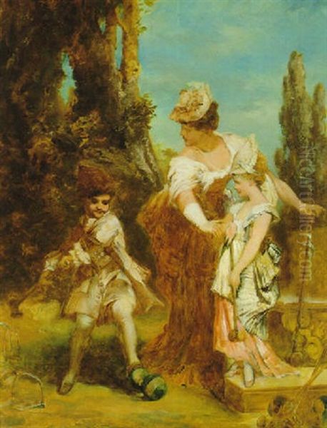 Croquetspiel Oil Painting by Hans Makart