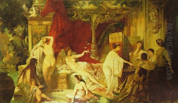 The Harem Oil Painting by Hans Makart