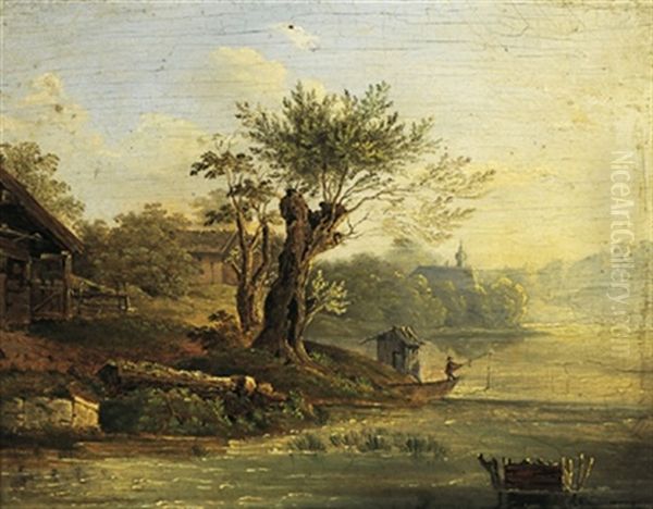 An Der Loisach Oil Painting by Johann Baptist Alois Makart