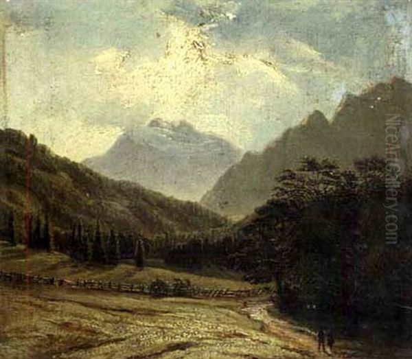 Walchenberg Gegen Tiefenthal Oil Painting by Johann Baptist Alois Makart