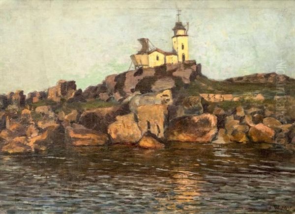 Phare Sur La Falaise Oil Painting by Vartan Makokian