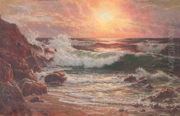 Grande Vague Au Crepuscule Oil Painting by Vartan Makokian