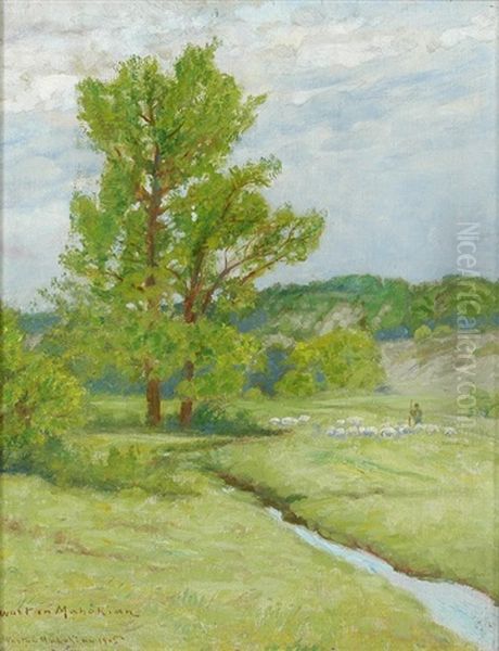 Landschaft Mit Hirte Oil Painting by Vartan Makokian