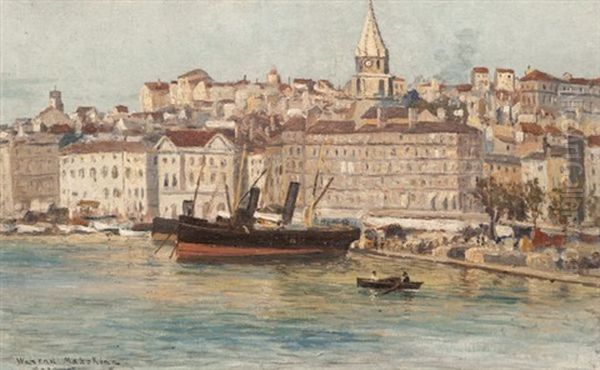 Quai A Marseille Oil Painting by Vartan Makokian