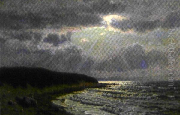 Soleil Couchant Sur La Mer Oil Painting by Vartan Makokian