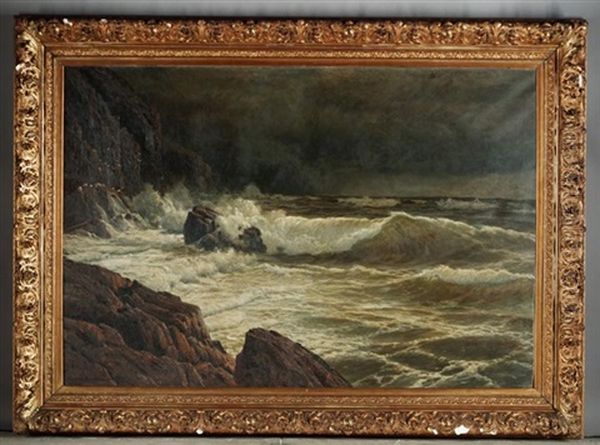 Stormy Seas Oil Painting by Vartan Makokian