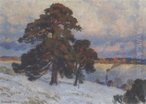 Gebirgslandschaft Im Winter Oil Painting by Vartan Makokian