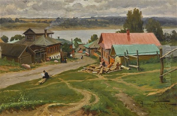 On The Volga Oil Painting by Alexandr Vladimirovich Makovsky