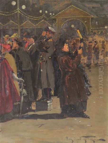 Festive Gathering Oil Painting by Alexandr Vladimirovich Makovsky