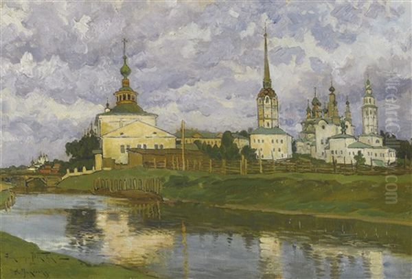 Solikamsk Oil Painting by Alexandr Vladimirovich Makovsky