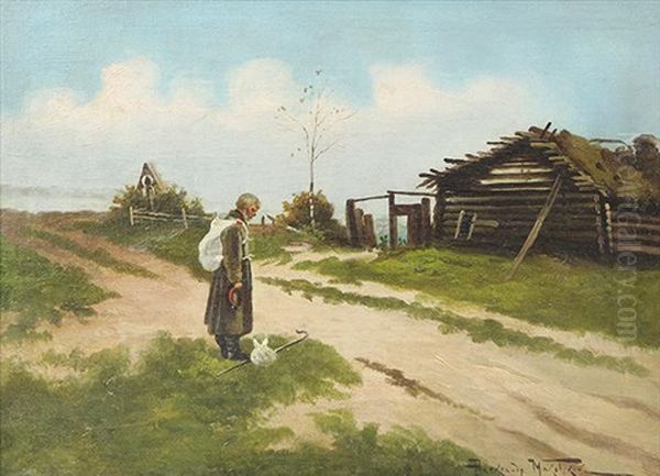 Wandering Figure Oil Painting by Alexandr Vladimirovich Makovsky