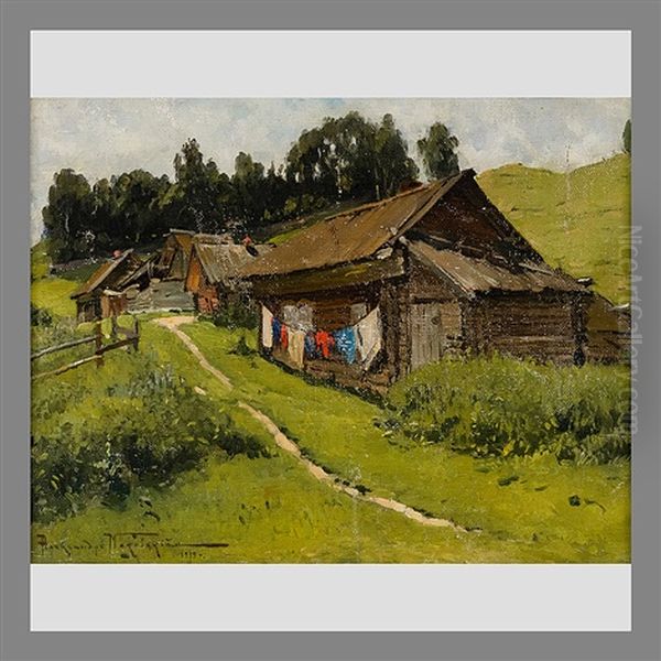 Summer In The Village Oil Painting by Alexandr Vladimirovich Makovsky