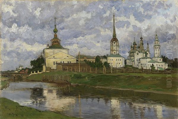 Solikamsk Oil Painting by Alexandr Vladimirovich Makovsky