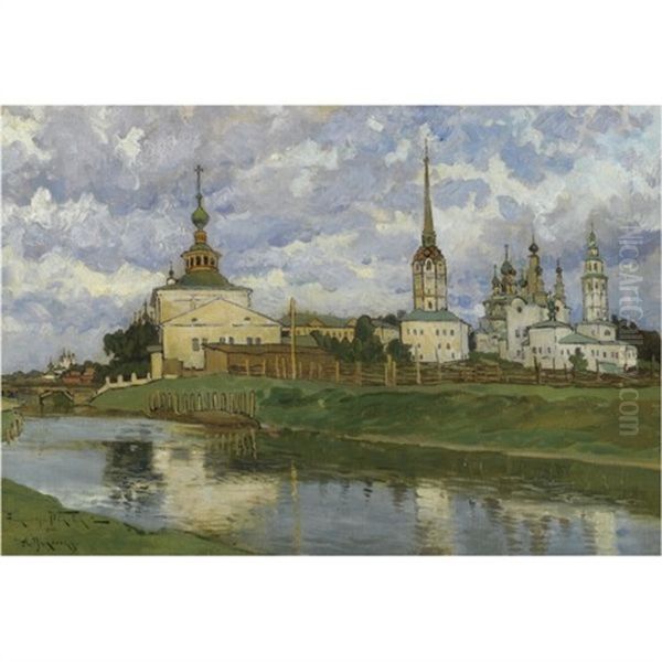 View Of Solikamsk Oil Painting by Alexandr Vladimirovich Makovsky