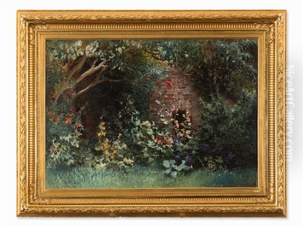 Garden In Bloom Oil Painting by Konstantin Egorovich Makovsky