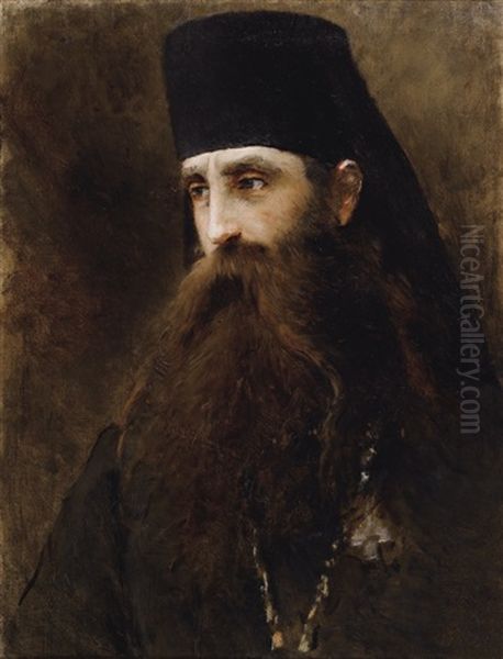 Portrait Of A Priest Oil Painting by Konstantin Egorovich Makovsky