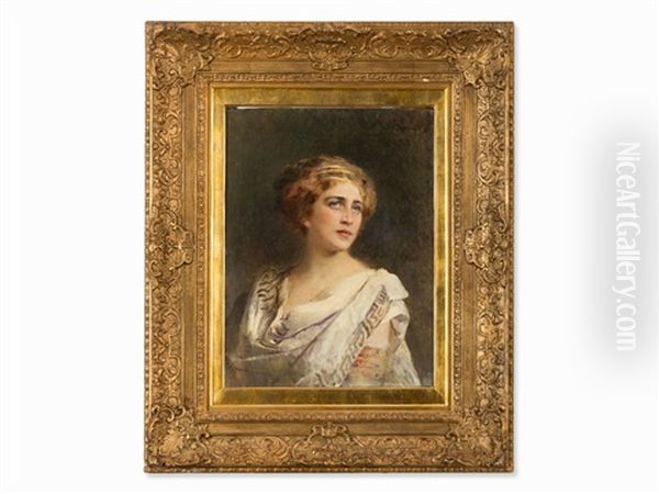 Portrait Of A Roman Woman Oil Painting by Konstantin Egorovich Makovsky