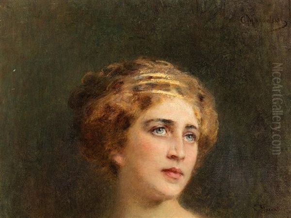 Portrait Of A Roman Woman Oil Painting by Konstantin Egorovich Makovsky