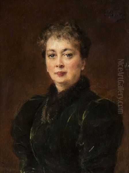 Portrait Of The Artist's Mother In Law Oil Painting by Konstantin Egorovich Makovsky