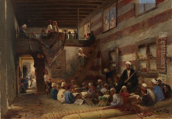 School In Cairo Oil Painting by Konstantin Egorovich Makovsky