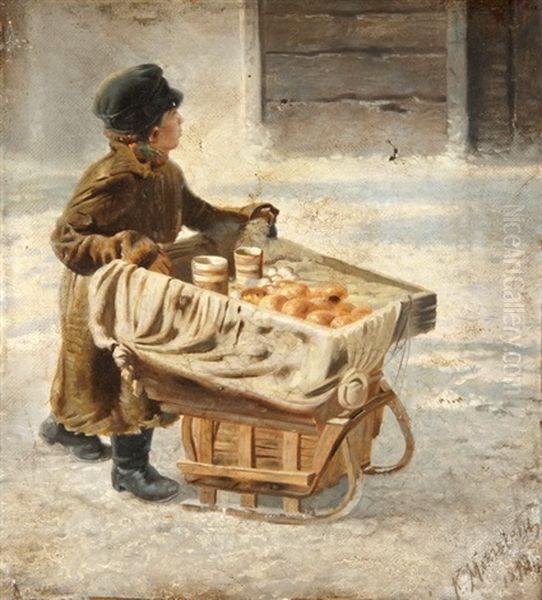 Maslenitsa In St. Petersburg Oil Painting by Konstantin Egorovich Makovsky