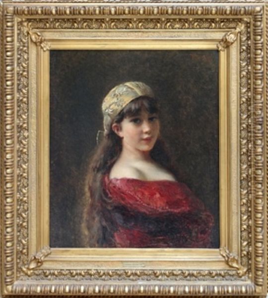 Young Girl Oil Painting by Konstantin Egorovich Makovsky