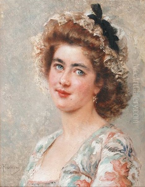 Portrait D'une Elegante Oil Painting by Konstantin Egorovich Makovsky