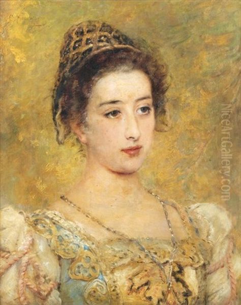 Portrait De Femme by Konstantin Egorovich Makovsky