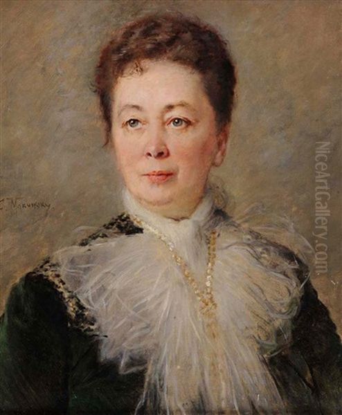 Portrait Of A Lady Oil Painting by Konstantin Egorovich Makovsky