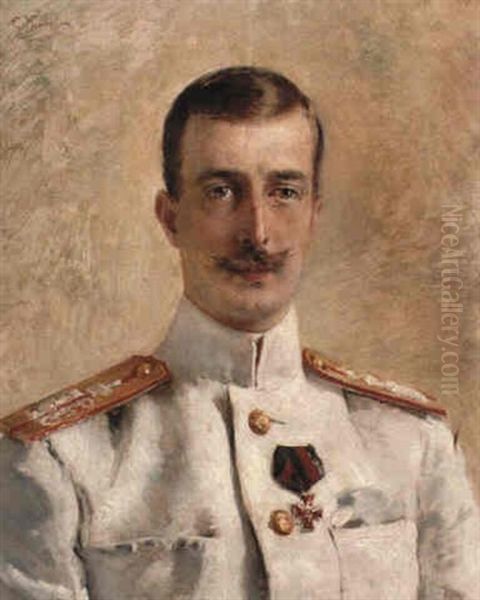 H.i.h The Grand Duke Kiril Vladimirovich Oil Painting by Konstantin Egorovich Makovsky