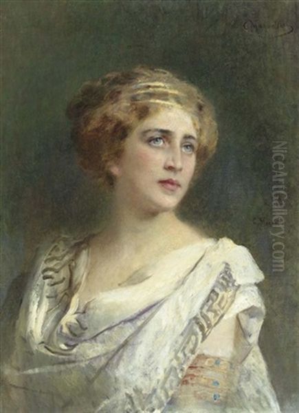 Bildnis Einer Frau Oil Painting by Konstantin Egorovich Makovsky