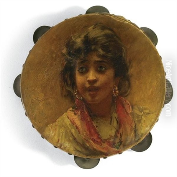 Young Gipsy Girl Oil Painting by Konstantin Egorovich Makovsky