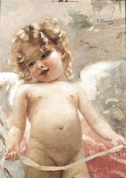 Study For A Putto From 'the Toilet Of Venus' Oil Painting by Konstantin Egorovich Makovsky