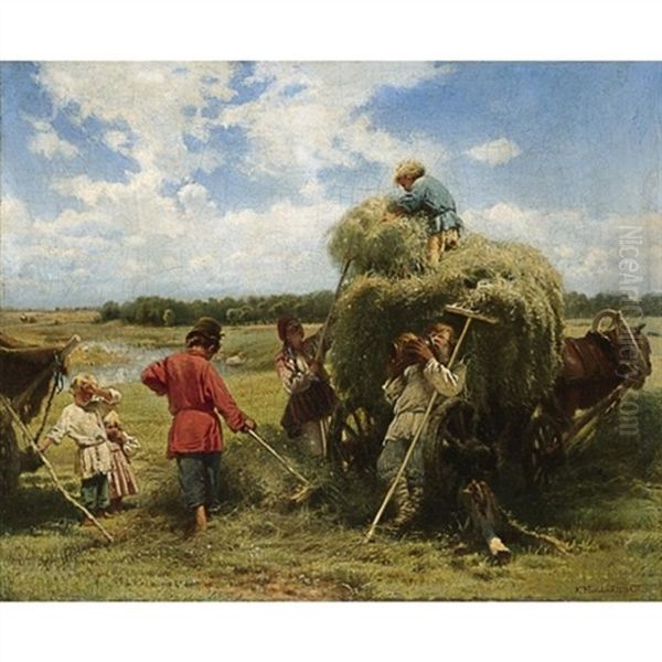 Haymaking by Konstantin Egorovich Makovsky