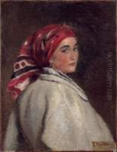 Jeune Paysanne De La Petite Russie Oil Painting by Konstantin Egorovich Makovsky