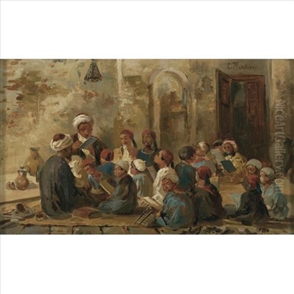 Lesson Oil Painting by Konstantin Egorovich Makovsky