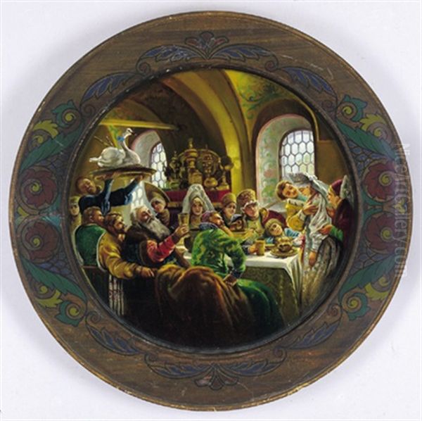 Bojarenhochzeit Oil Painting by Konstantin Egorovich Makovsky