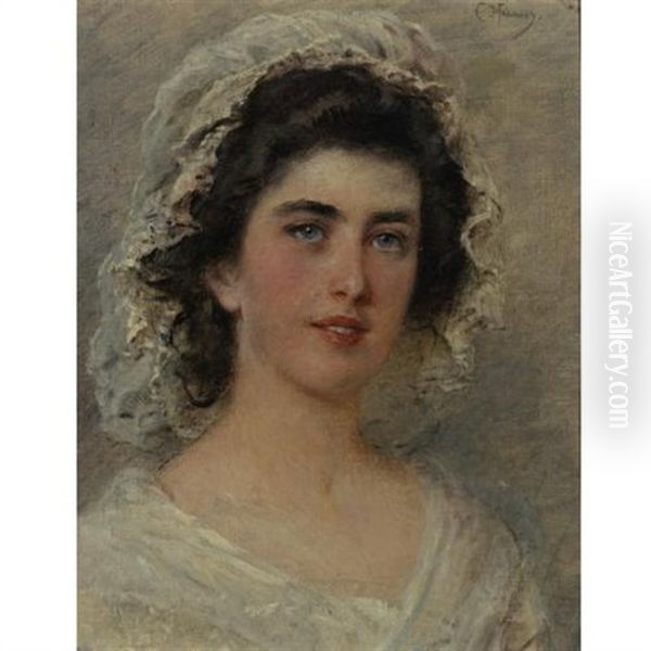 Young Maiden Oil Painting by Konstantin Egorovich Makovsky