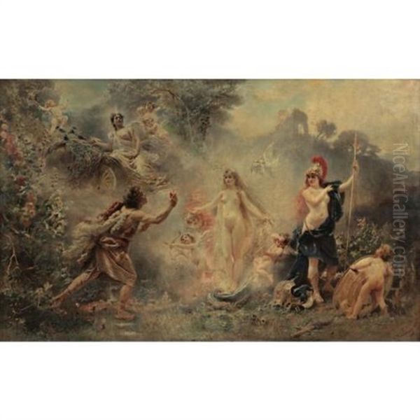 The Judgment Of Paris Oil Painting by Konstantin Egorovich Makovsky