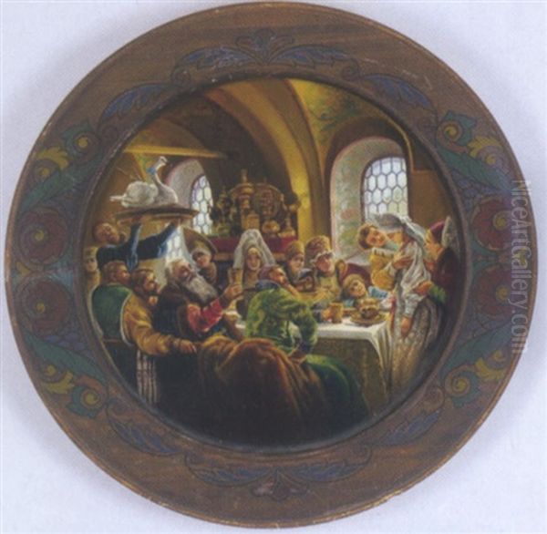 Bojarenhochzeit Oil Painting by Konstantin Egorovich Makovsky