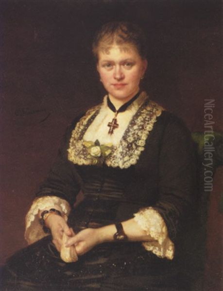 Lady In Mourning Oil Painting by Konstantin Egorovich Makovsky