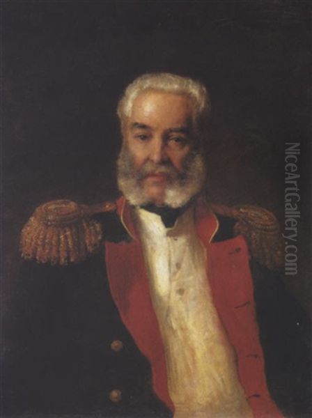 Portrait Of An Officer Oil Painting by Konstantin Egorovich Makovsky