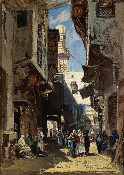 Street Scene From Cairo Oil Painting by Nikolai Egorovich Makovsky